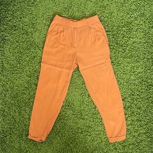 Chic High Waisted Orange Trousers